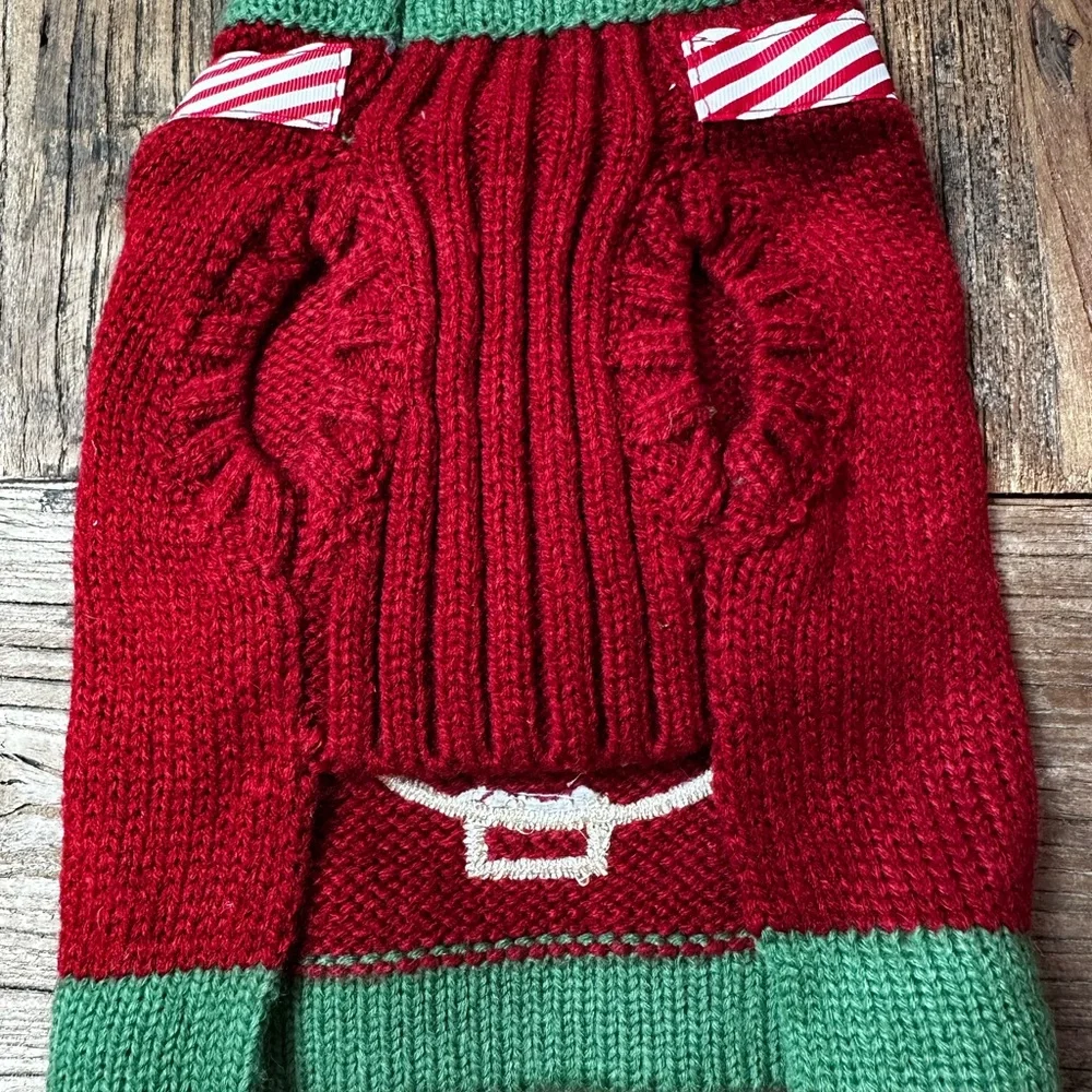 Christmas Red and Green pet Knit Sweater